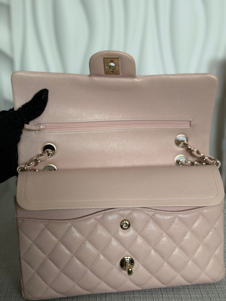 CHANEL 21C 2021 Rose Clair Caviar LGHW Medium ML 11.12 Timeless Classic Double Flap Bag