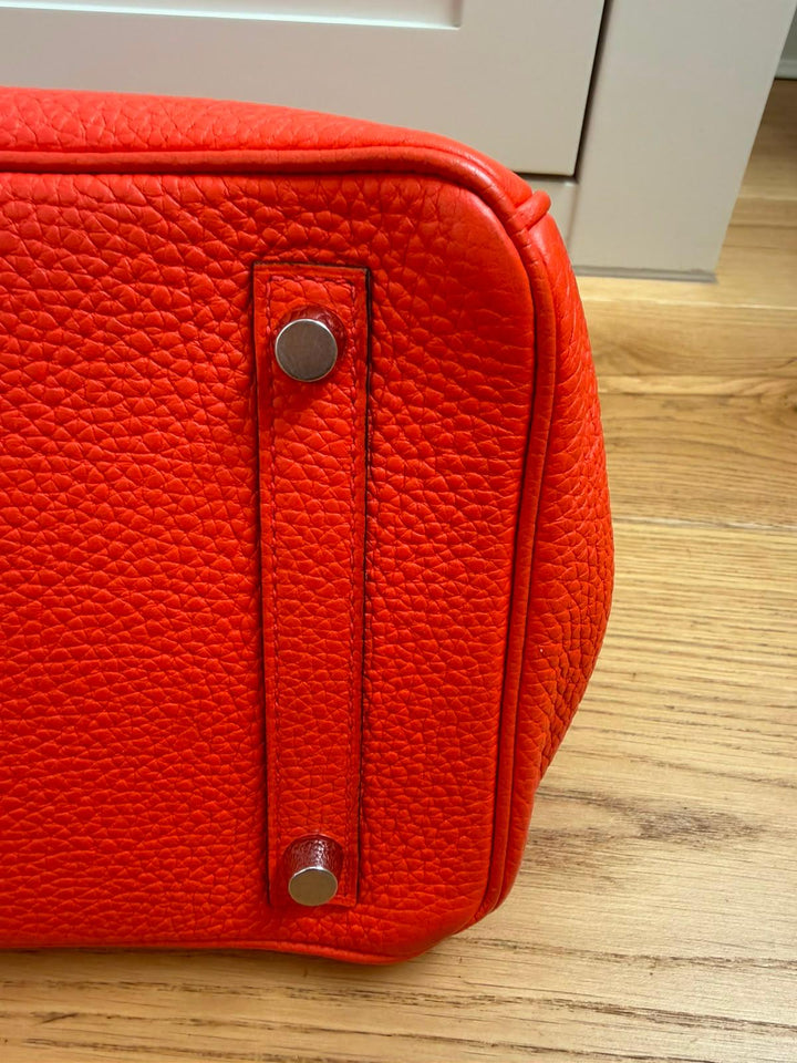 HERMÈS Orange Togo Leather PHW Birkin 30 Stamp X 2016