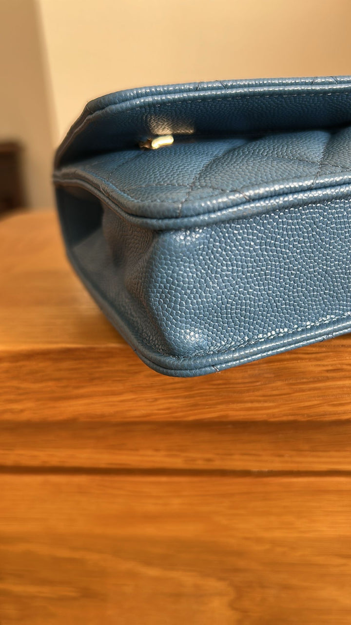 CHANEL series 30 Blue Jean Caviar LGHW Classic Wallet On Chain (WOC) 2020