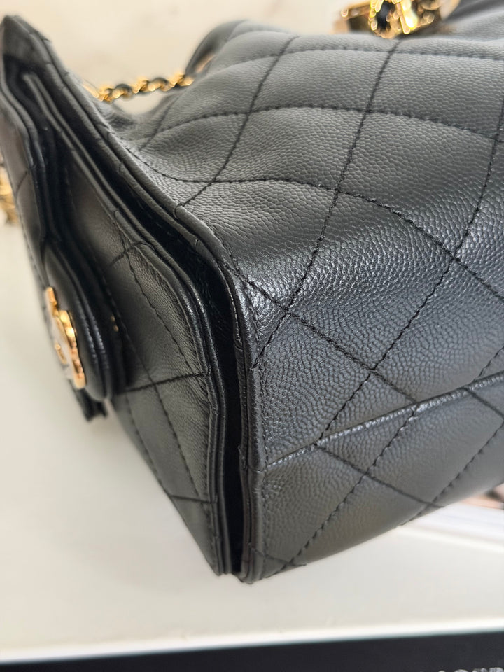 CHANEL Mini 25 Hobo Bag in Black Caviar Shiny GHW 2026 26A/B