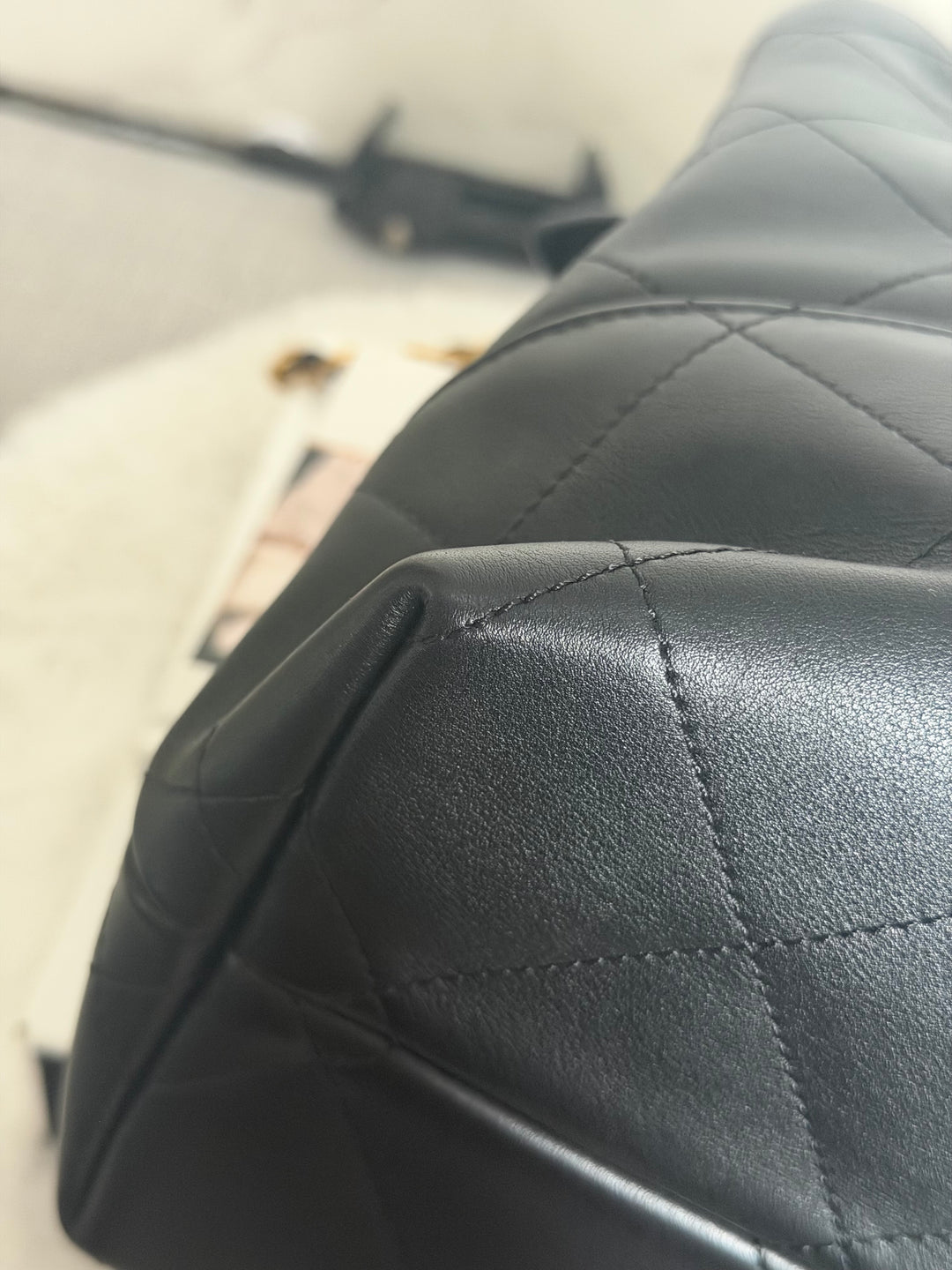 CHANEL 25A Black Calf Skin aged GHW Hobo Shopping Bag size Small 2025