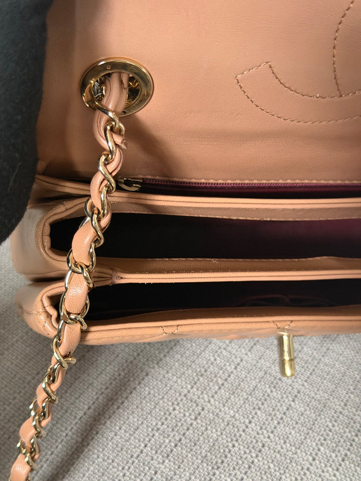 CHANEL series 23 Caramel Dark Beige Lambskin Trendy CC Flap Bag size SMALL with LGHW and detachable strap