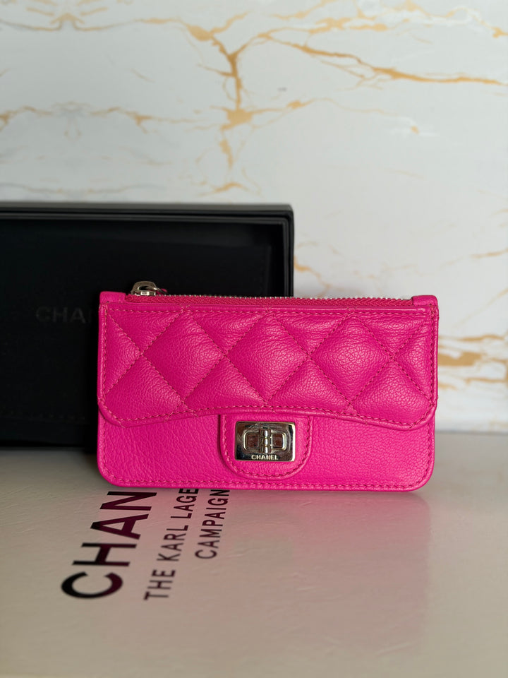 CHANEL Neon Pink SHW Reissue Card Holder 2018