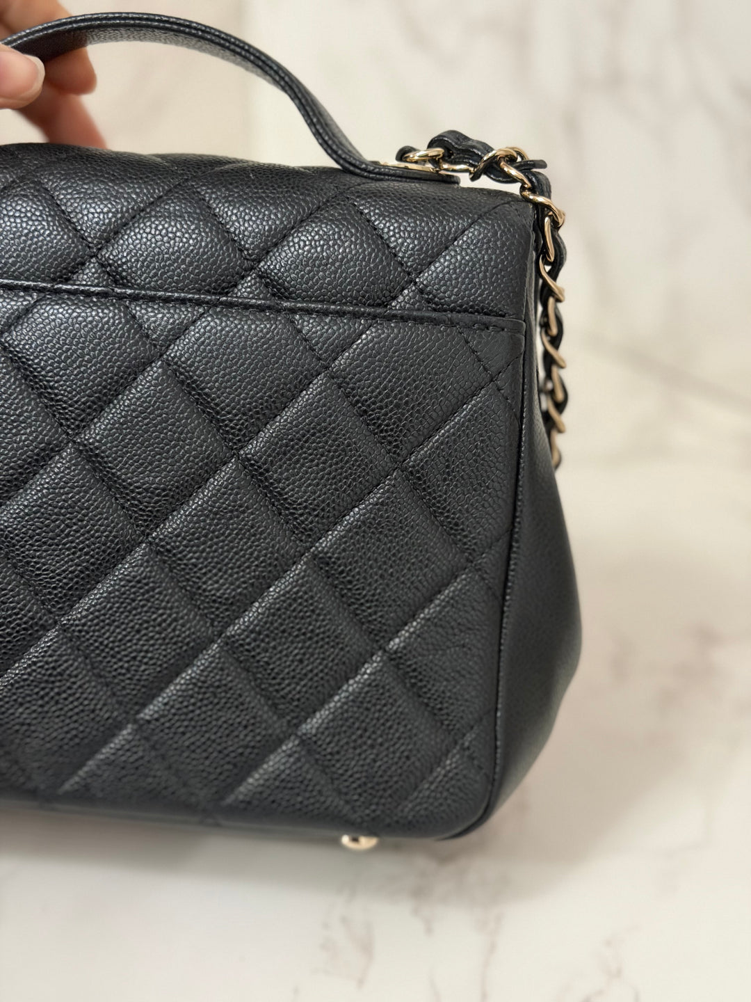 CHANEL Black Caviar LGHW Medium Business Affinity Flap Bag Microchipped
