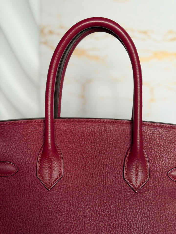 WA/Email to Purchase only- Hermes Rouge Grenat Togo Leather GHW Birkin 35 Stamp X 2016