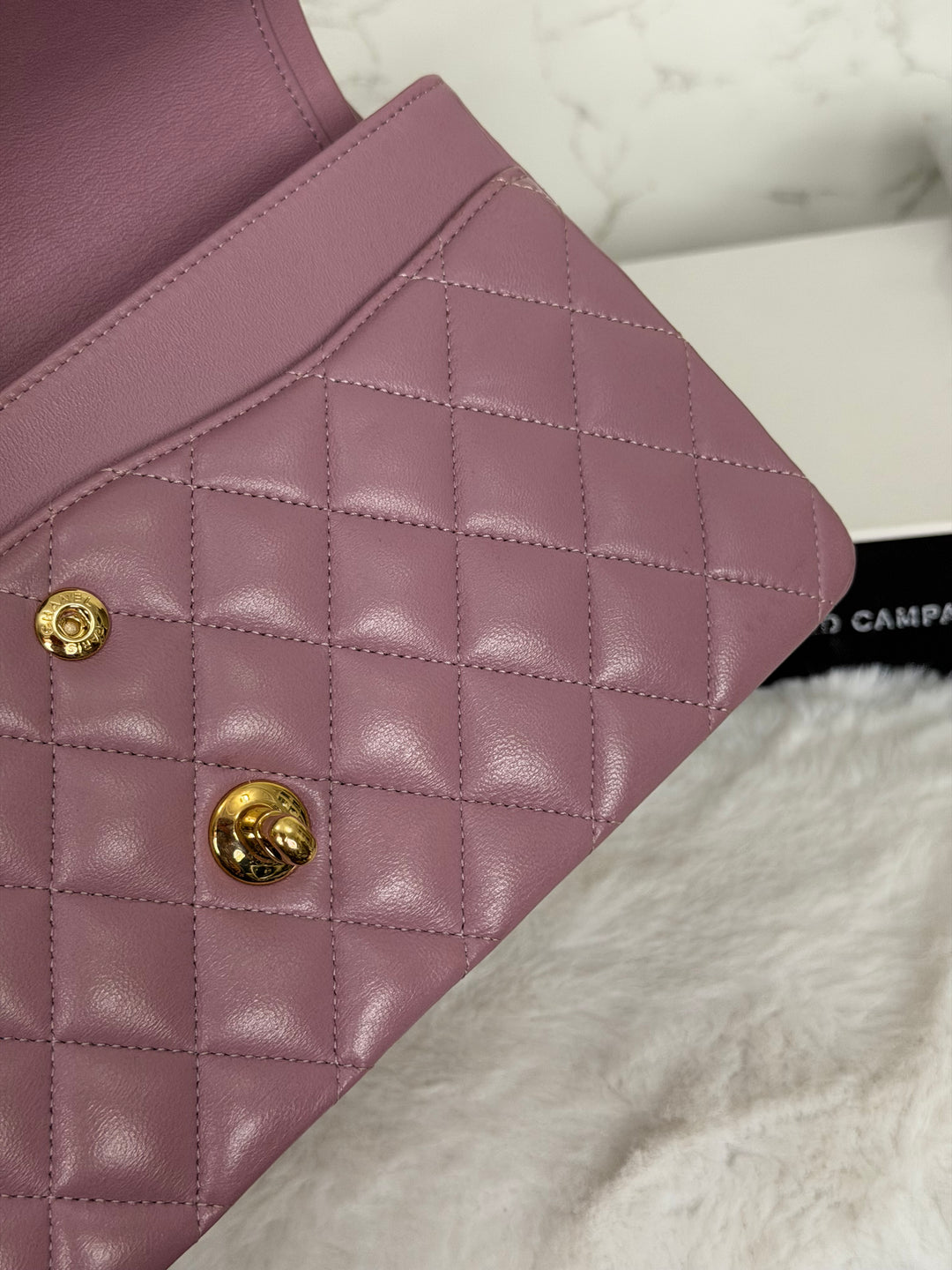 CHANEL series 21 Mauve Pink Purple Lambskin LGHW Medium ML Timeless Classic Double Flap Bag 2015