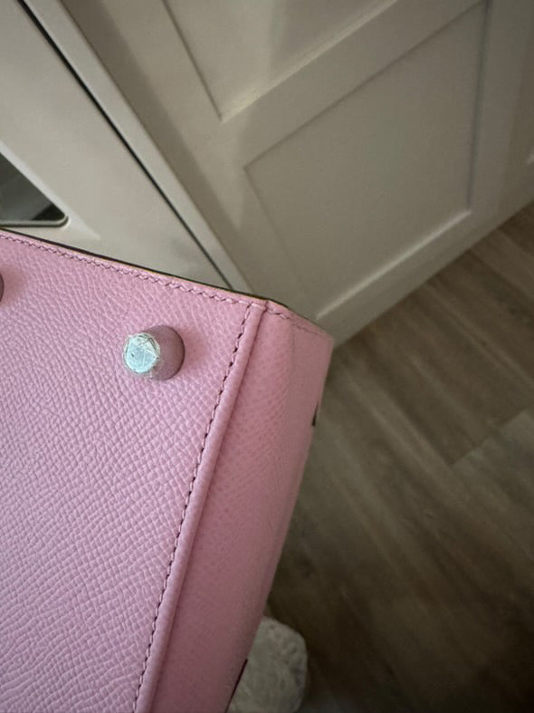 HERMES Mauve Sylvester PHW Kelly 25 Epsom Sellier