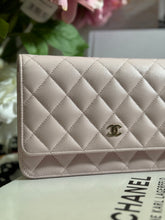 Load image into Gallery viewer, Chanel 22P 2022 Pre Spring/Summer Collection Light Sakura Pink Caviar LGHW Timeless Classic Wallet on chain (WOC)
