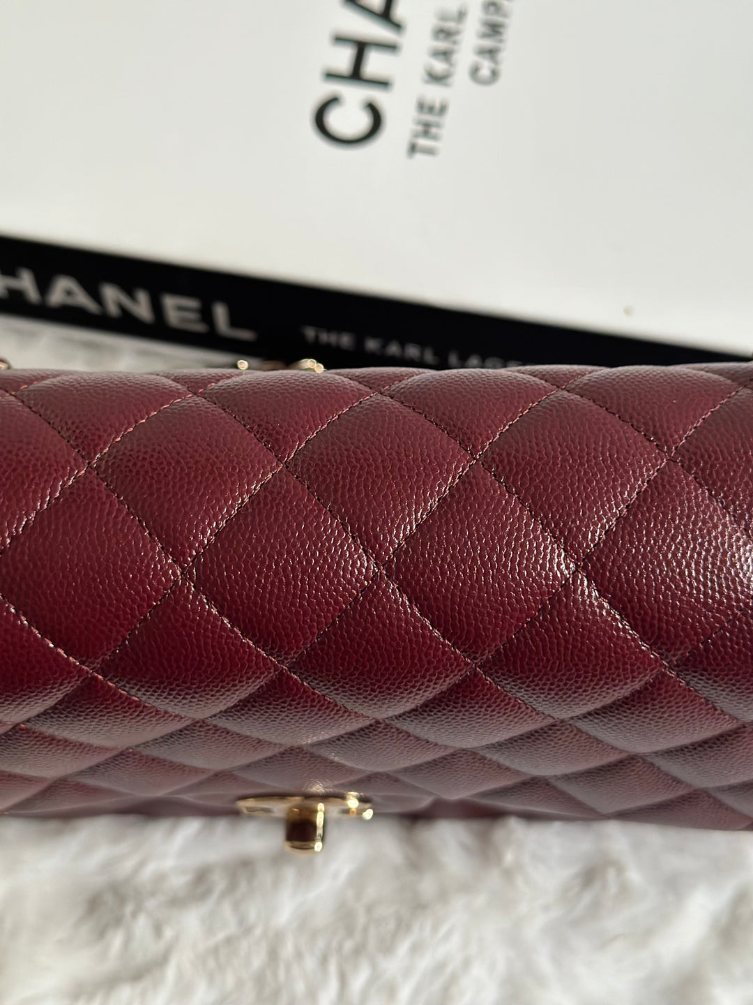 CHANEL 21B Collection Burgundy Caviar LGHW Medium M/L Timeless Classic Double Flap Bag 11.12