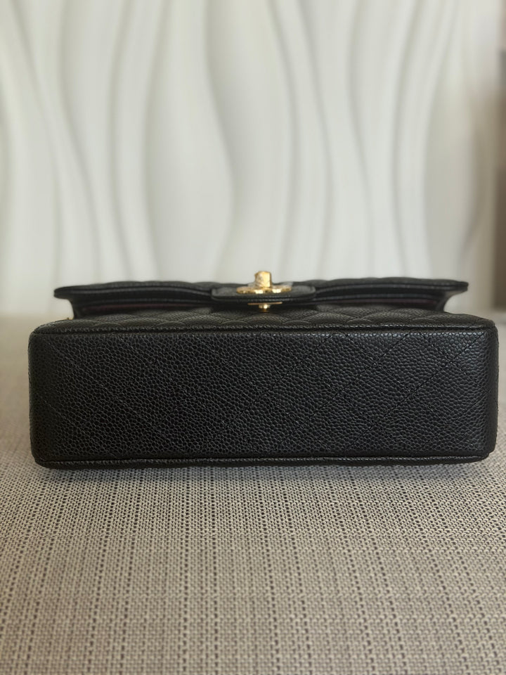 CHANEL Black Caviar GHW SMALL Timeless Classic Double Flap Bag 2022