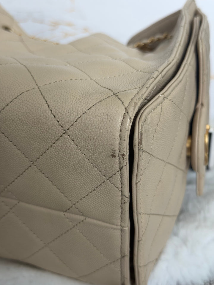 CHANEL Beige Caviar Aged GHW 25 Hobo Bag size SMALL 2025 25S collection