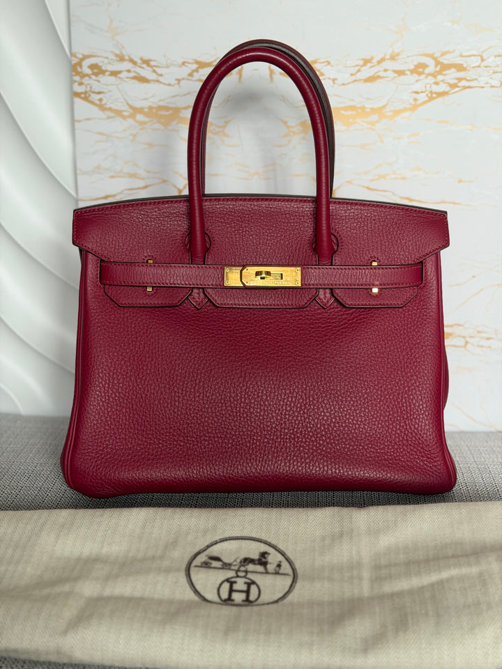 WA/Email to Purchase only- Hermes Rouge Grenat Togo Leather GHW Birkin 35 Stamp X 2016