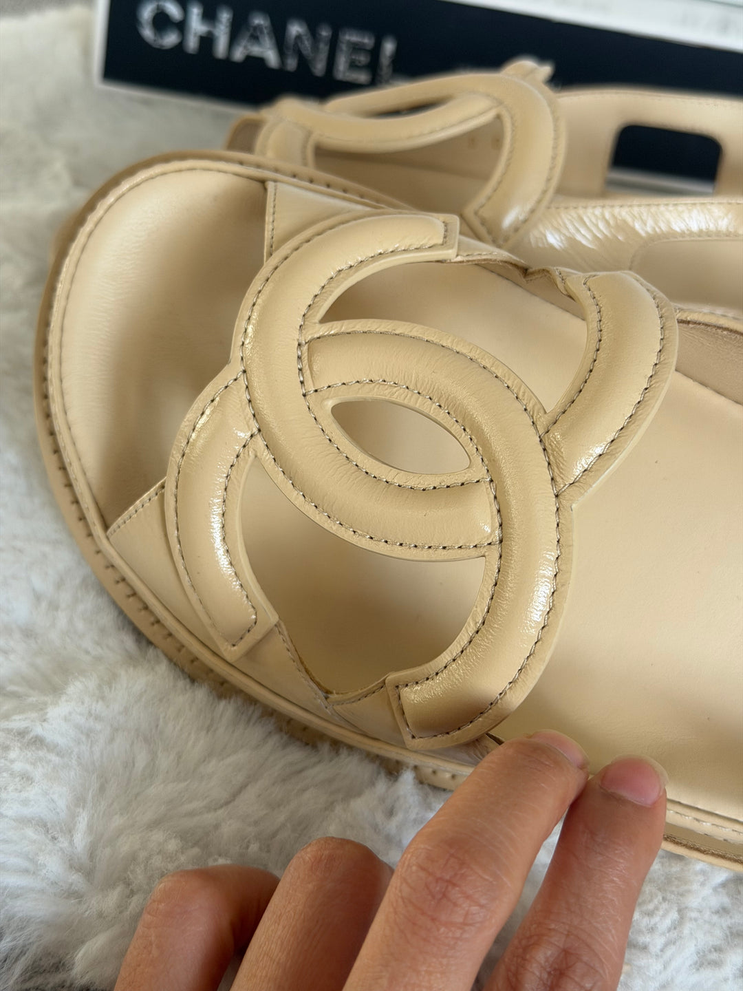 CHANEL Beige Dad’s Sandals 26B 2026 size EU 39