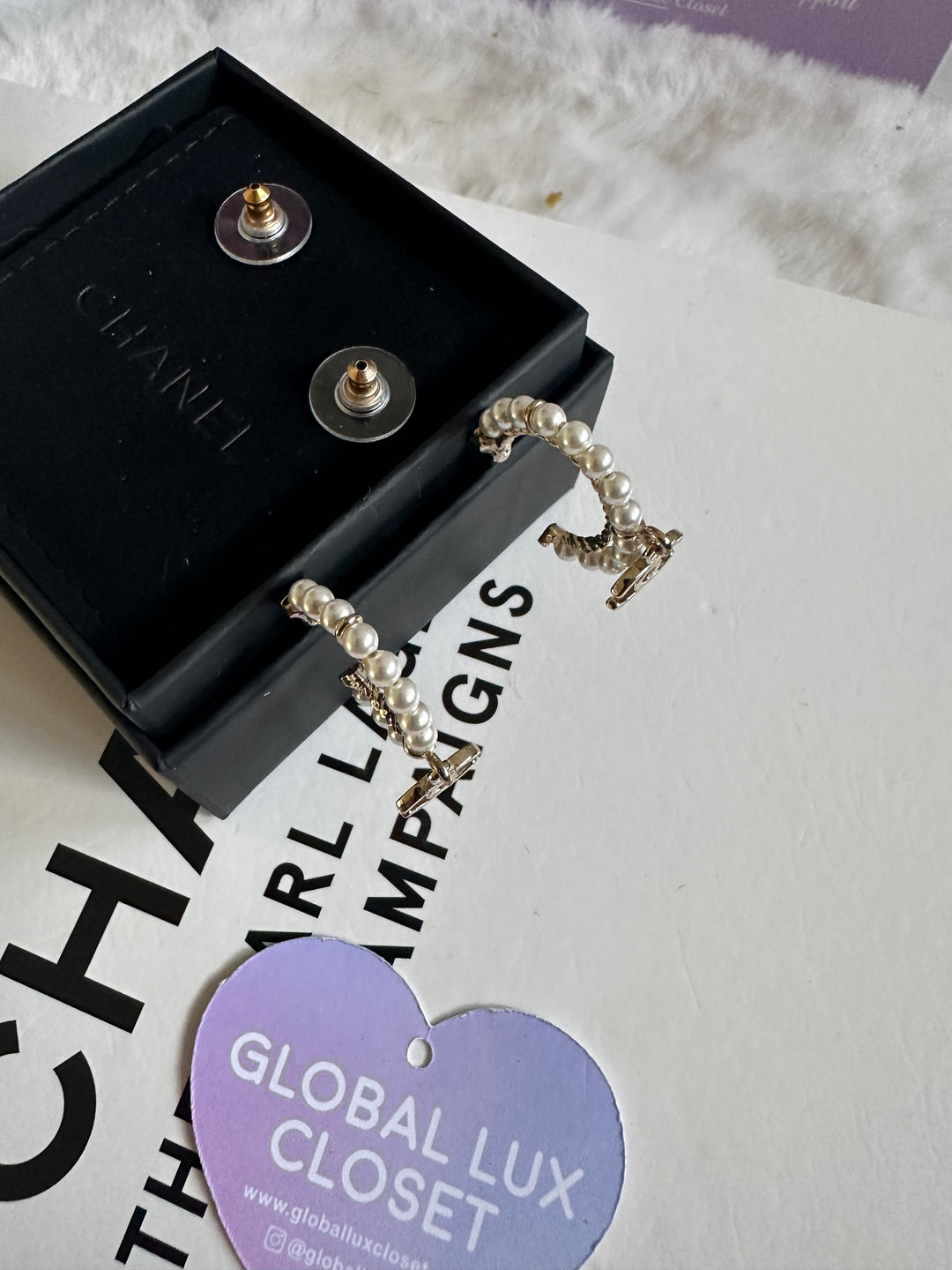 Chanel 20A Pearl LGHW Earrings