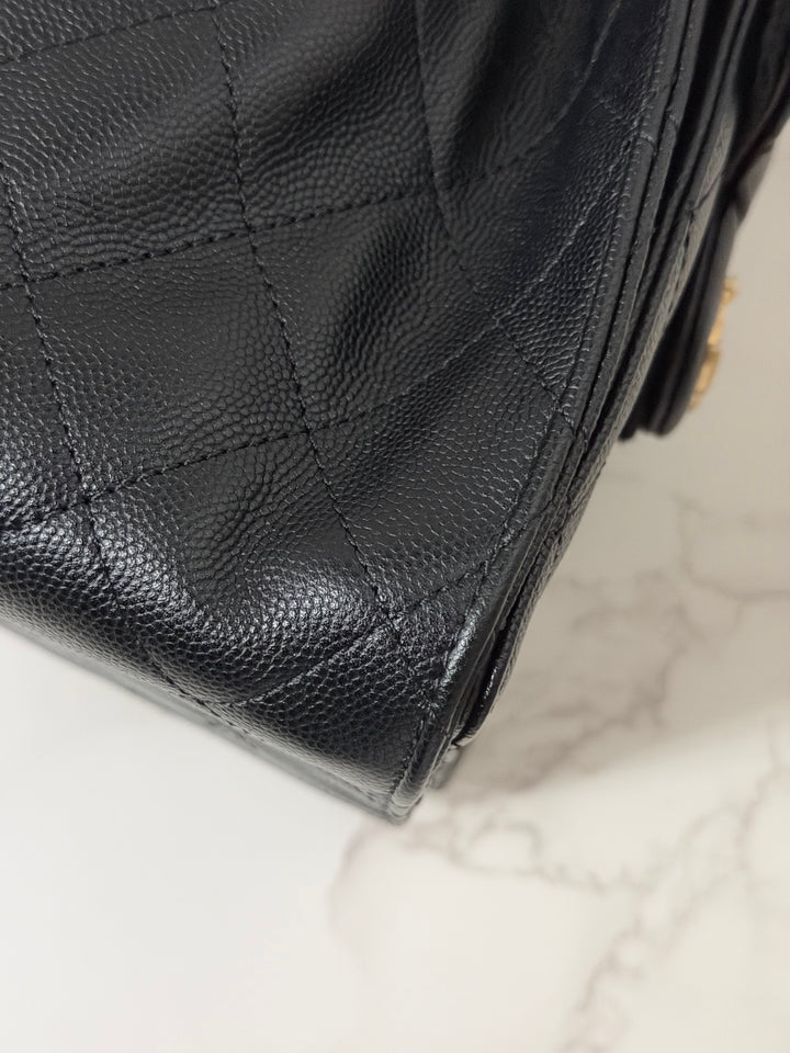 CHANEL 26C 2025/2026 Black Caviar Aged GHW 25 Hobo Bag size Small