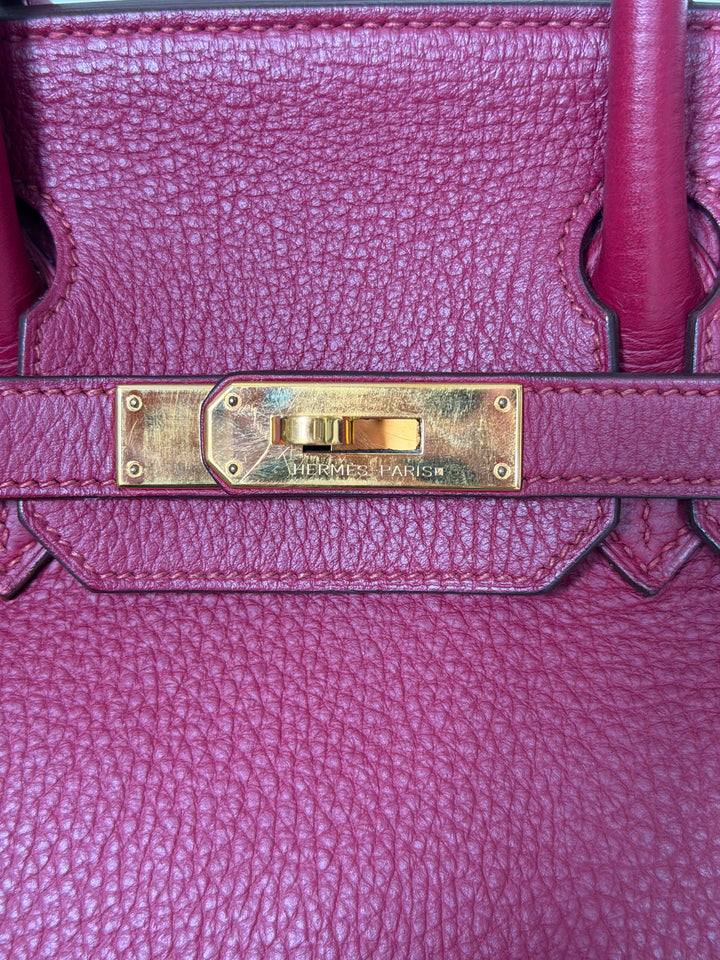 WA/Email to Purchase only- Hermes Rouge Grenat Togo Leather GHW Birkin 35 Stamp X 2016