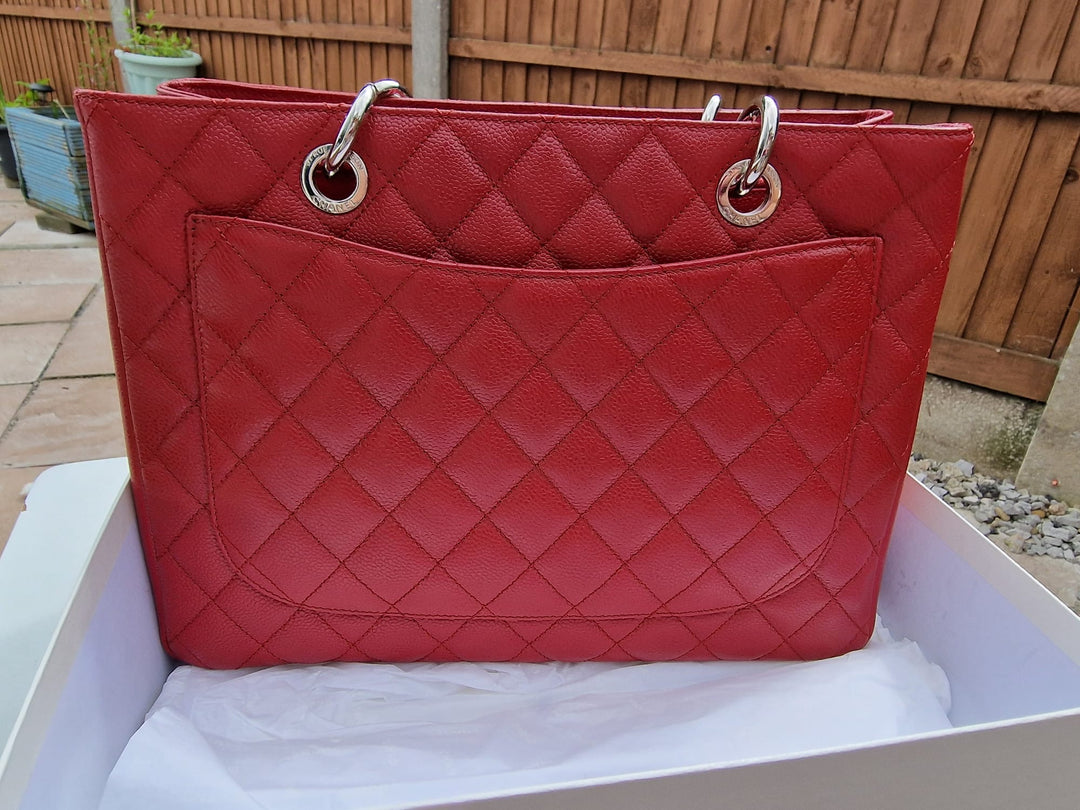 Chanel series 17 2012 Red Caviar SHW Grand Shopping Tote Bag (GST)