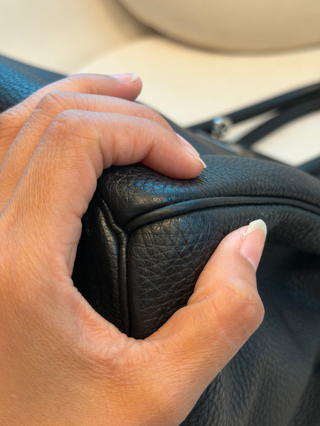HERMÈS Black Noir Togo Leather PHW Birkin 35 Stamp M in Sq