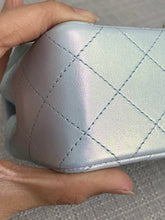 Load image into Gallery viewer, Chanel 21K collection 2021 Iridescent Light Blue Calf skin SHW Mini Rectangular Flap Bag
