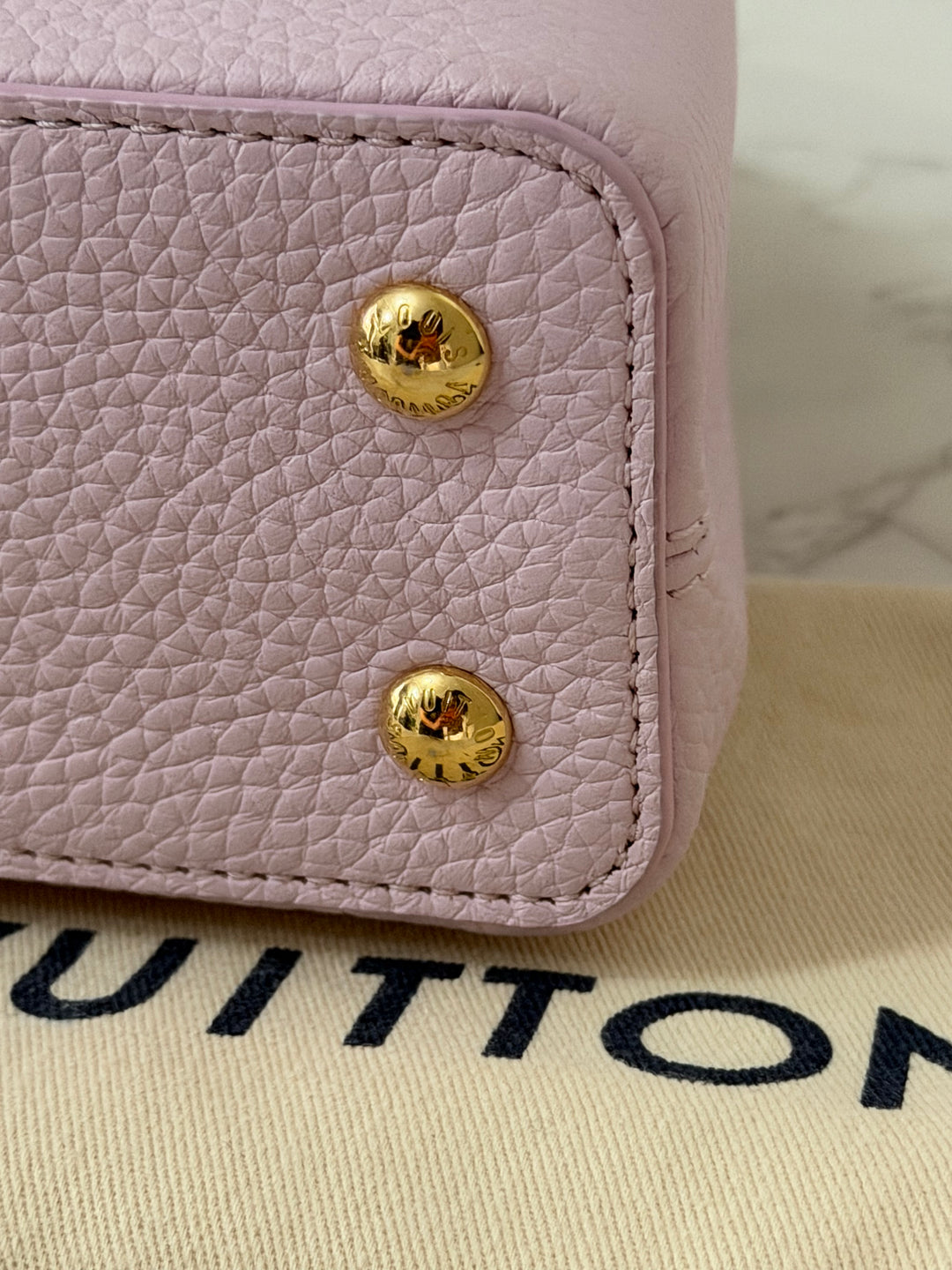 LOUIS VUITTON LV Mini Capucines In Guimauve Marshmallow Pink