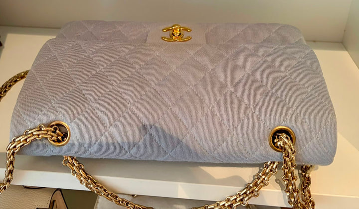 CHANEL Light Blue Jersey Reissue Flap Bag GHW