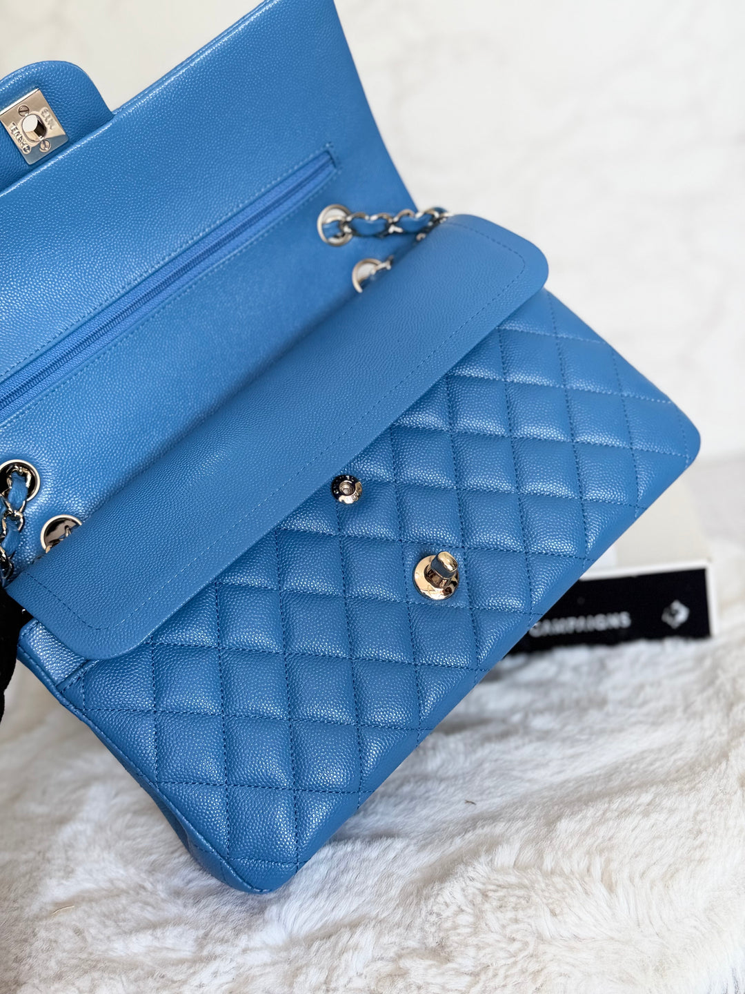 Chanel series 30 2020 Blue Caviar LGHW Medium ML timeless Classic double Flap Bag
