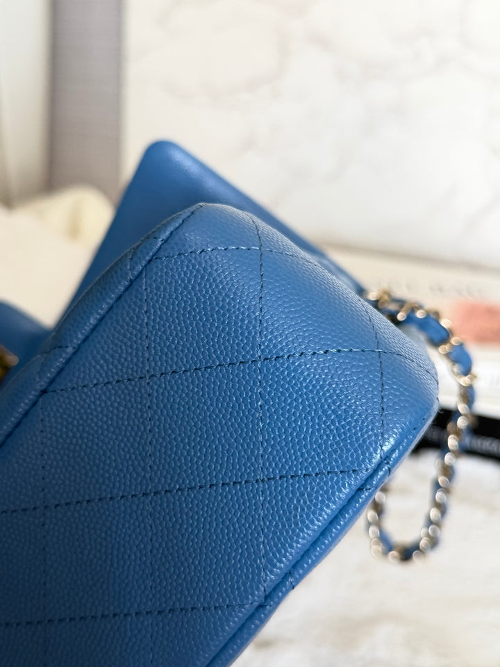 Chanel series 30 2020 Blue Caviar LGHW Medium ML timeless Classic double Flap Bag