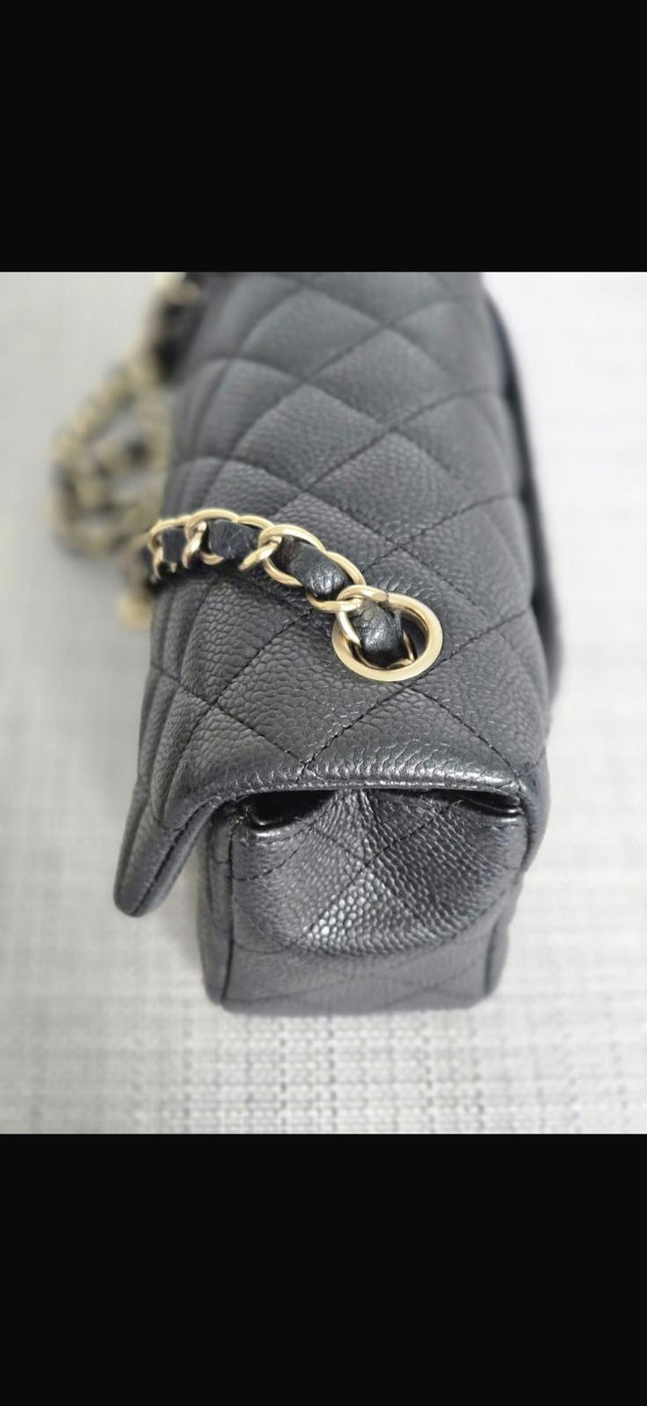 CHANEL series 20 Black Caviar Brushed GHW Mini rectangular Flap Bag