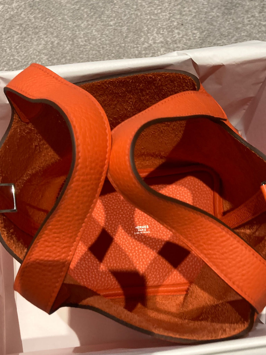 Hermes Picotin 18 in Orange Poppy leather with Palladium Hardware stamp B (2024)