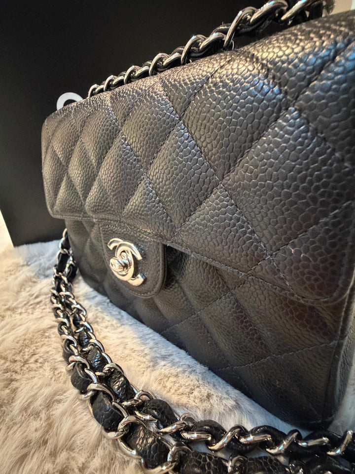 CHANEL series 9 Black Caviar SHW Vintage Mini Flap Bag