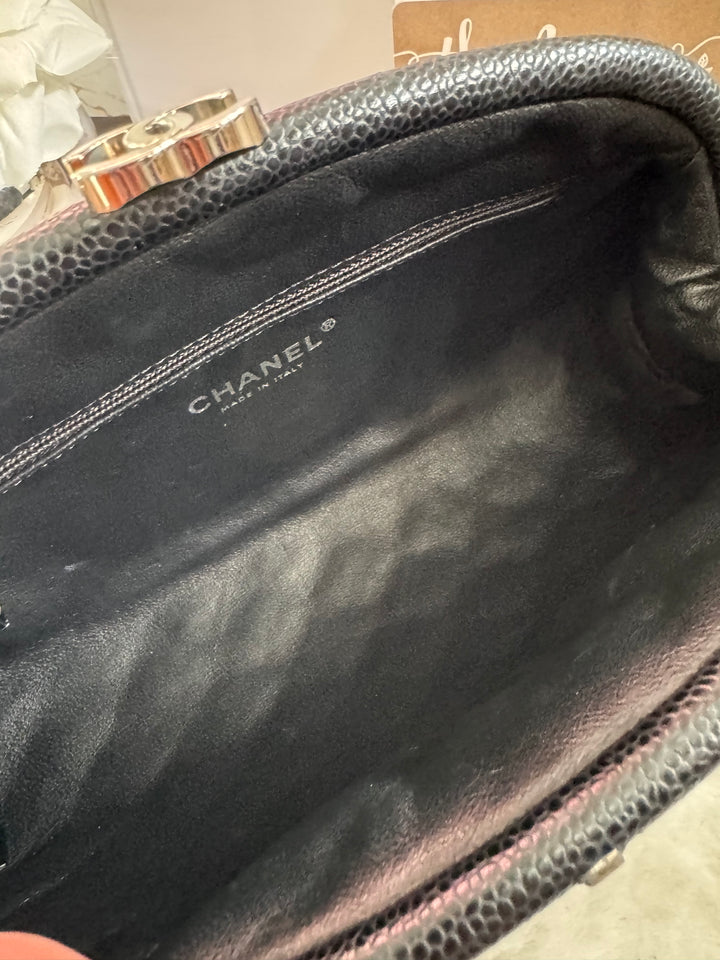 Chanel series 15 Black Caviar SHW Classic Clutch