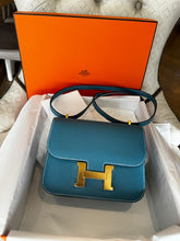 Load image into Gallery viewer, Hermes Constance III Mini 18 cms New Bleu Jean Epsom Leather GHW Stamp W (2024)

