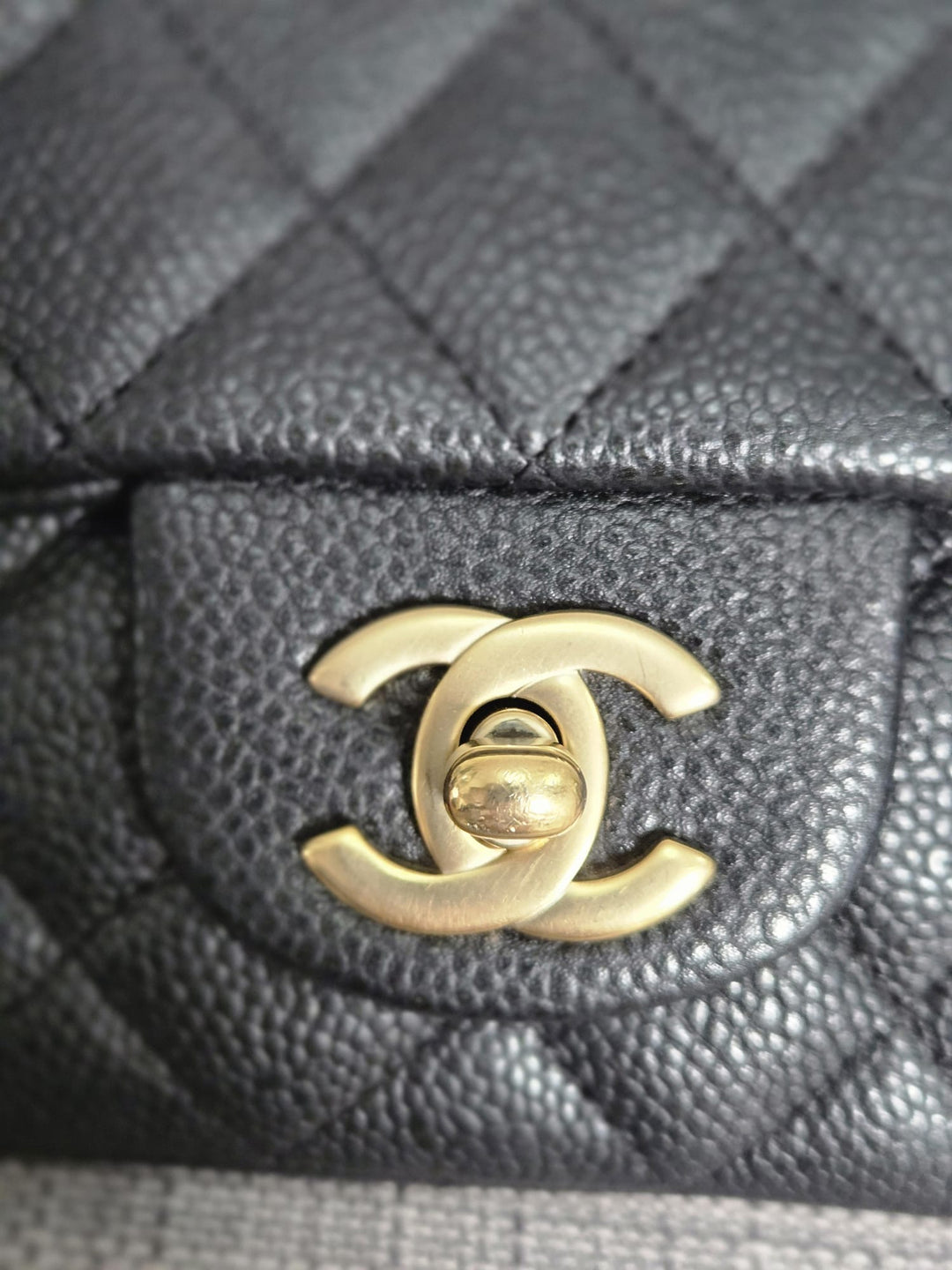 CHANEL series 20 Black Caviar Brushed GHW Mini rectangular Flap Bag