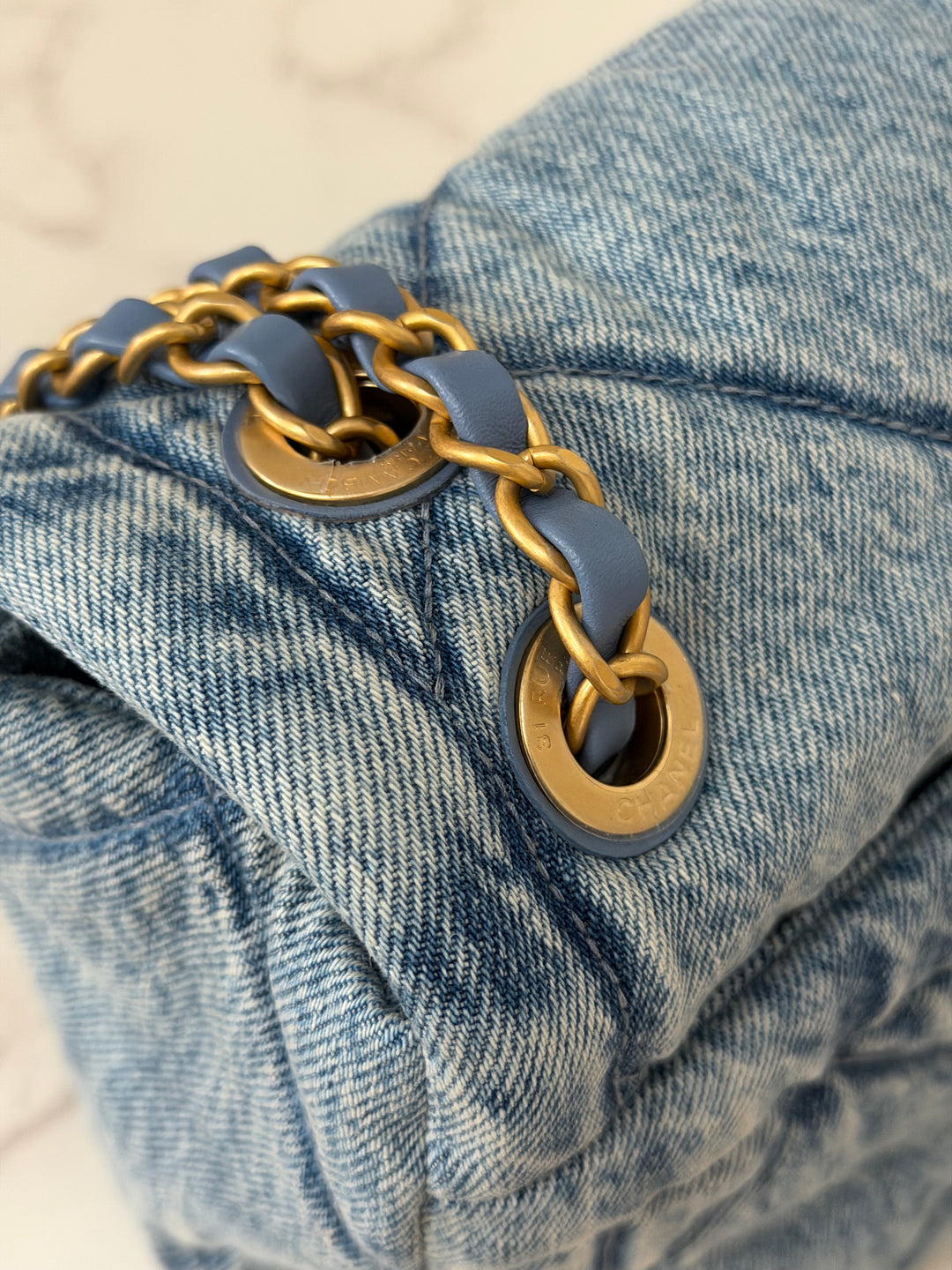 CHANEL 25K collection 2025 Blue Denim Large Flap Bag