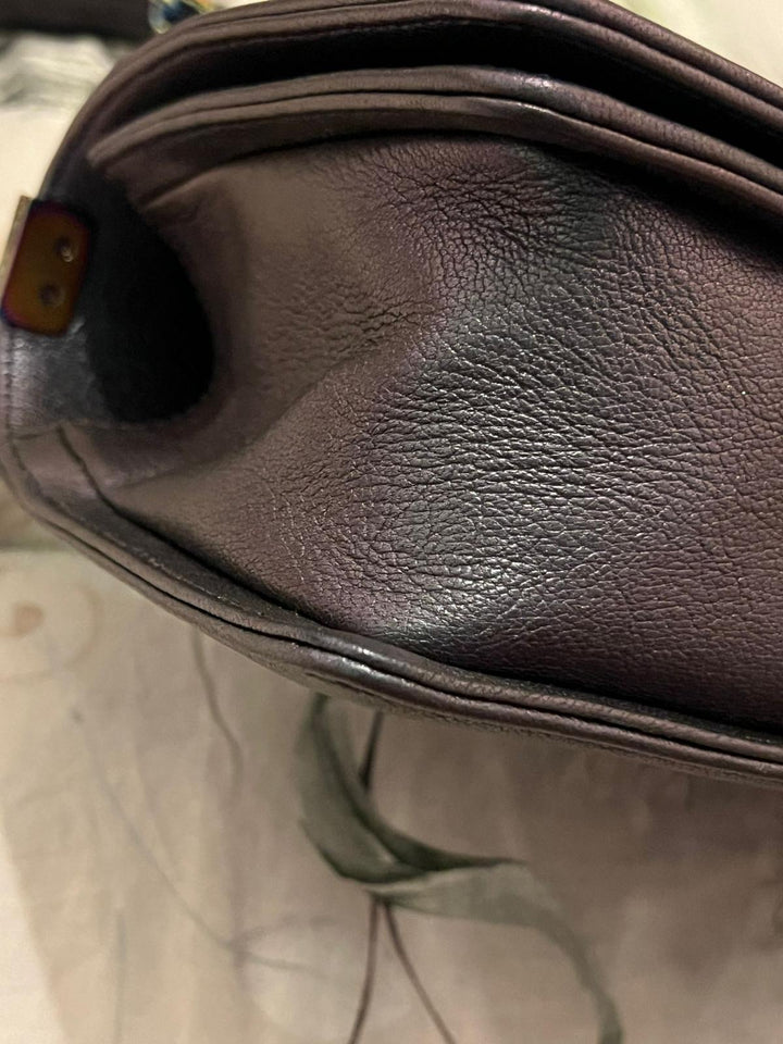 Chanel 16C 2016 Cruise collection series 21 Purple Iridescent Calf skin rainbow mermaid hardware Le Boy Old Medium Flap Bag