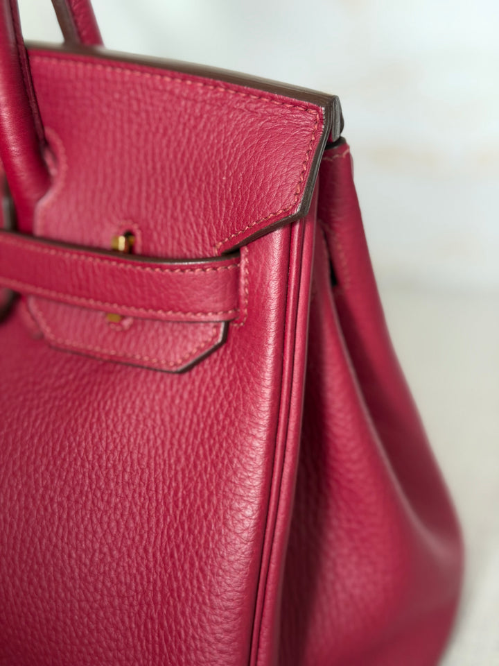 WA/Email to Purchase only- Hermes Rouge Grenat Togo Leather GHW Birkin 35 Stamp X 2016