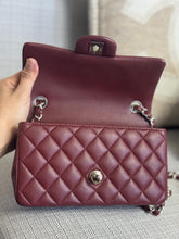 Load image into Gallery viewer, Chanel series 28 2019 Burgundy Lambskin Silver HW Mini Rectangular Flap Bag
