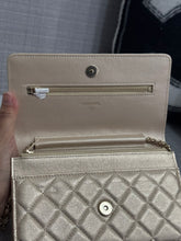 Load image into Gallery viewer, Chanel 21P 2021 Pre Spring/Summer Collection series 31 Iridescent Gold Lambskin Champagne GHW Classic Wallet on Chain (WOC)
