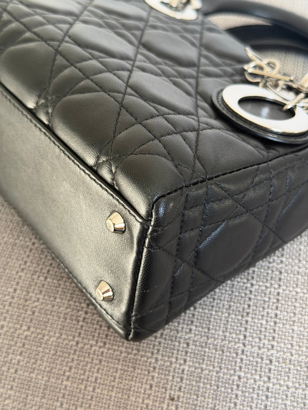 DIOR Lady Dior Mini Vintage Black Lambskin Silver hardware SHW 2006