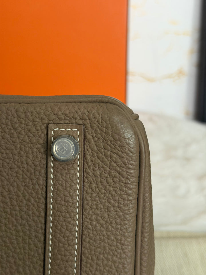 Hermès Etoupe Togo Leather PHW Birkin 30 Stamp A 2017