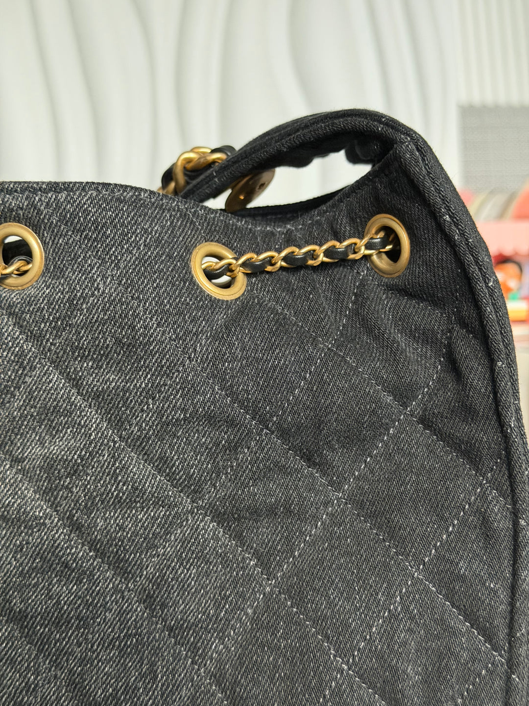 CHANEL 25S 2025 Black Denim Medium 25 Hobo Bag with Detachable Pouch Aged GHW