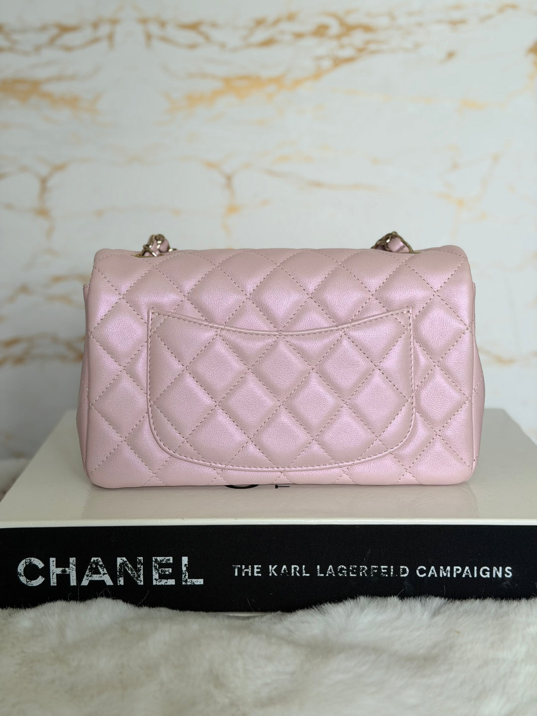 CHANEL 21S Light Pink Calf Skin LGHW Mini rectangular flap bag series 31 2021 *super rare*