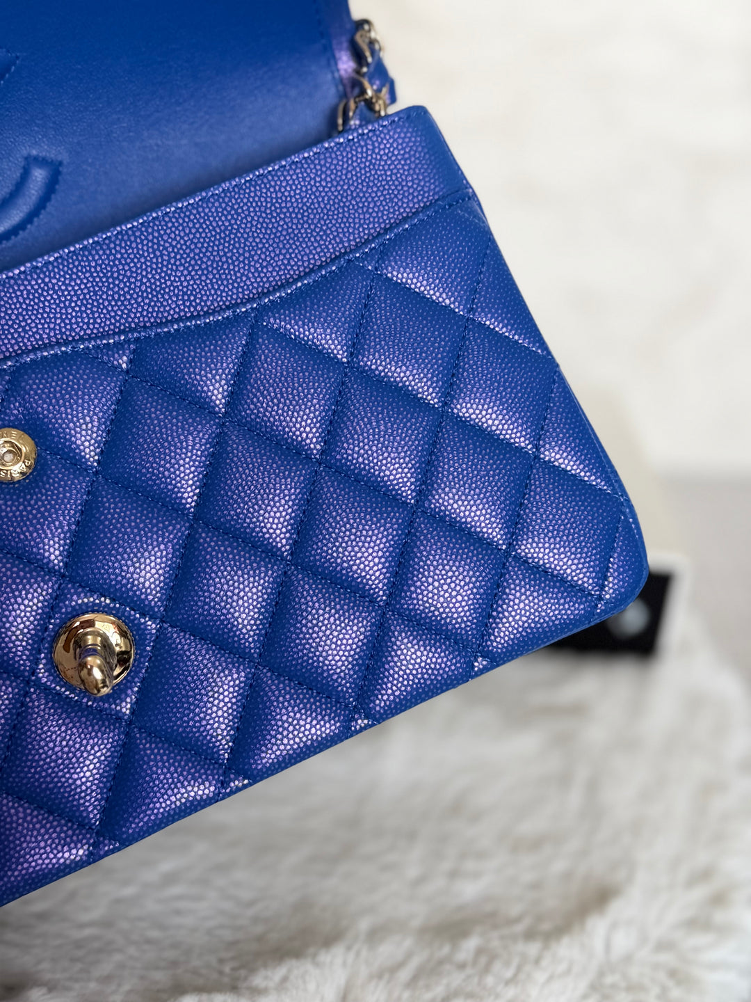 Chanel 21S series 31 Iridescent Electric Cobalt Blue Caviar LGHW Medium M/L timeless Classic double flap bag 2021