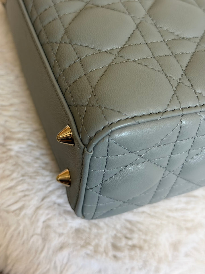 DIOR Lady Dior Grey Lambskin ABCDior size Small 2022 LGHW