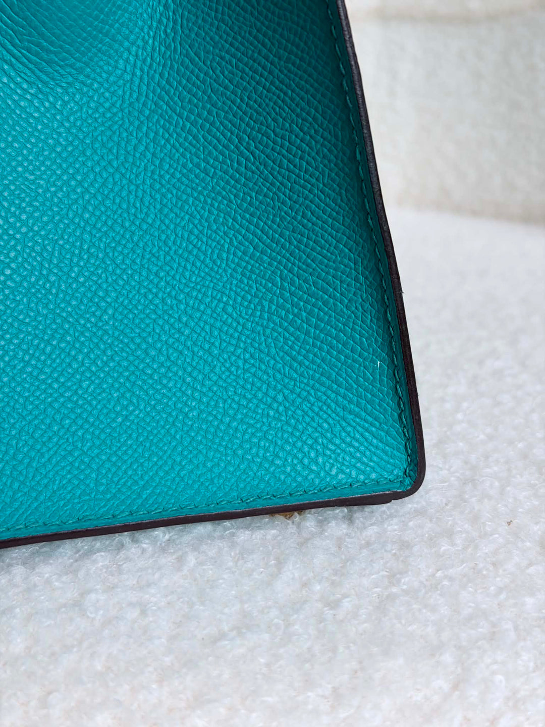 HERMÈS Kelly 28 Epsom Leather Sellier Special Order Bleu Paon GHW Stamp D 2019