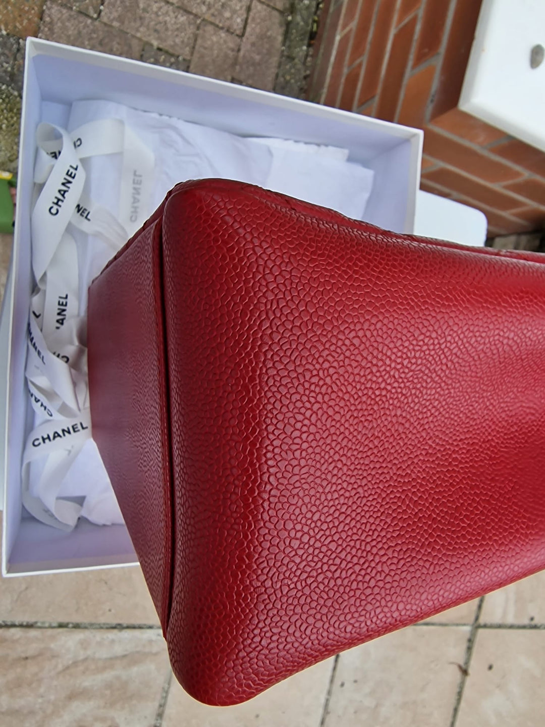 Chanel series 17 2012 Red Caviar SHW Grand Shopping Tote Bag (GST)