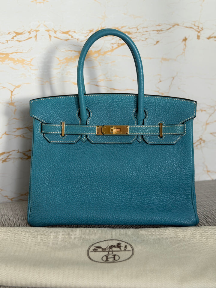 Hermes Birkin 30 in Bleu Jean Togo Leather GHW