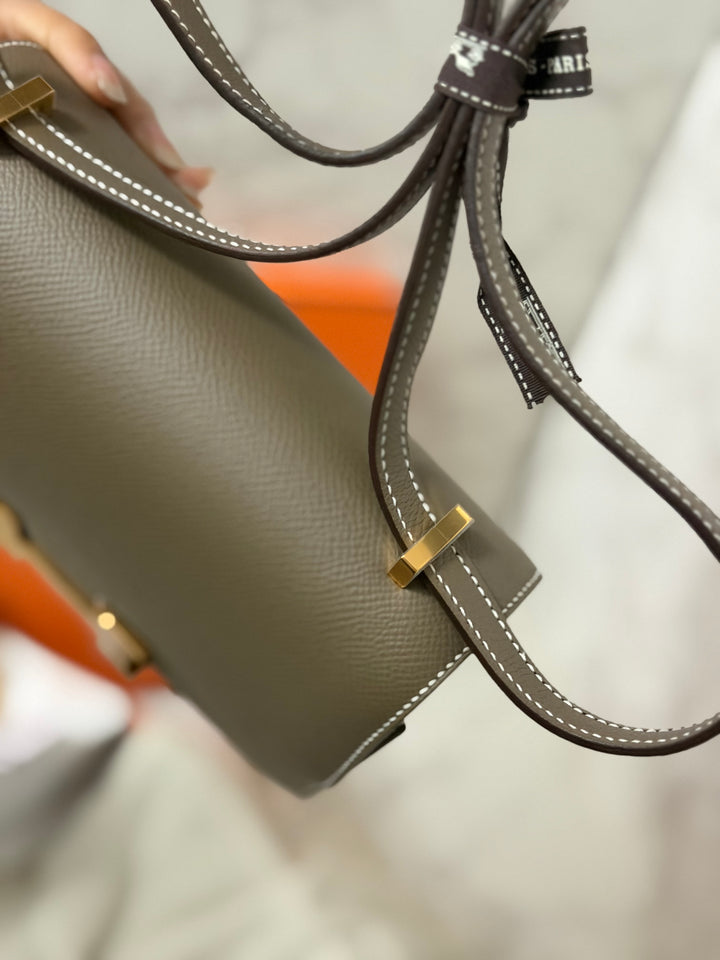 Hermes Constance 18 Etoupe Epsom Leather GHW Flap Bag Stamp D 2019