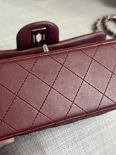 Load image into Gallery viewer, Chanel series 28 2019 Burgundy Lambskin Silver HW Mini Rectangular Flap Bag
