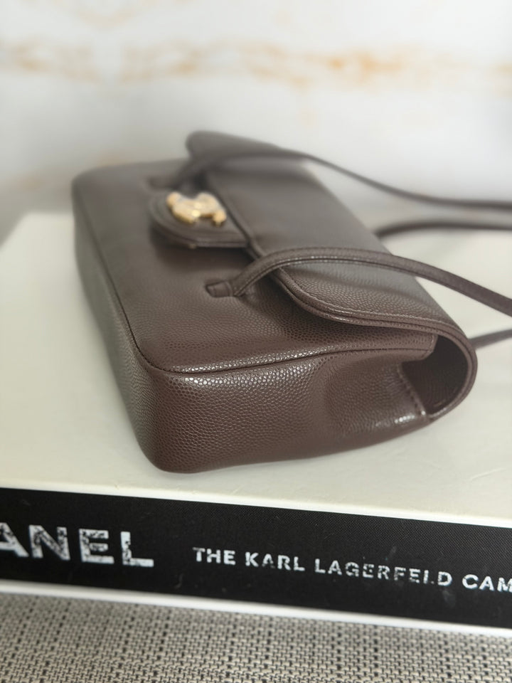 CHANEL Brown Caviar Preppy Mini 26S 2026 with Aged GHW 17 cms